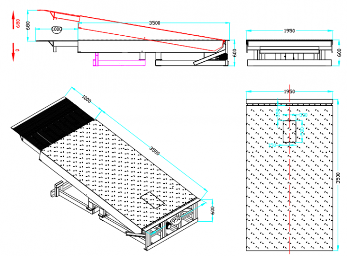 6000KG Telescopic Dock Leveler With Retractable Lip