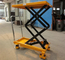 Manual Lightweight Scissor Lift Table Yellow 500KG Small Foot Pedal Raising