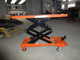 Warehouse Mini Scissor Lift Table Operated Goods Transfer Equipment Orange