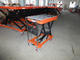 Single Scissor Manual Hydraulic Lift Table Rollers On Platform Casters With Brake