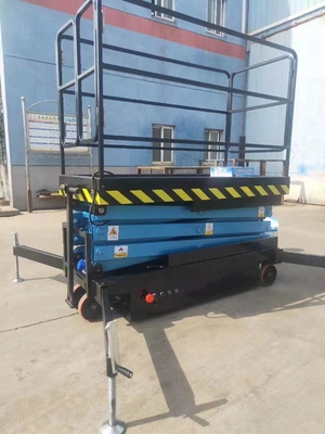 6m mobile hydraulic lift with mobile scissor arm structure and 1800*1000mm platform size