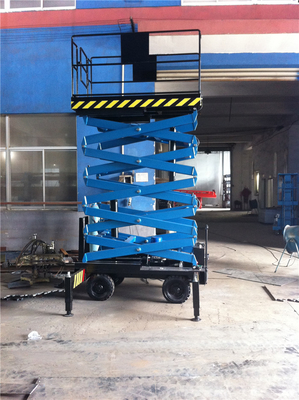 8m 300kg mobile scissor table is movable sicssor device which is working at aerial