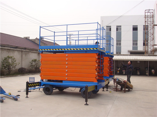 Mobile Electric Hydraulic Scissor Lift Over Height Protect 300kg Capacity 16m