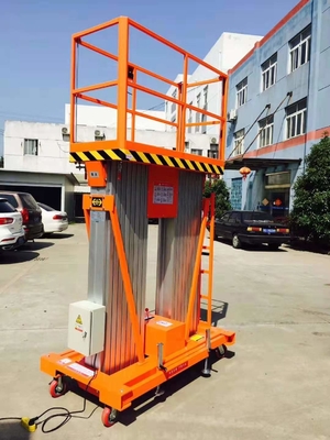 Electric Hydraulic Boom Supported Elevating Work Platforms Vertical Mast Lift Orange