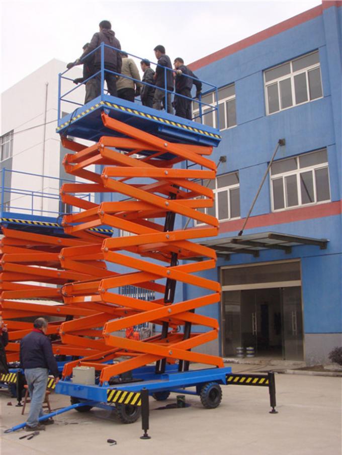 Elevated Work Platform Mobile Scissor Lift Explosion Proof Valves Orange